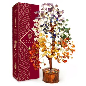 Handmade Crystal Tree of Life with 7 Chakra Therapeutic Crystals – Very best for Residence, Workplace, and Residing Room Decor, Selling Optimistic Vitality, Abundance, and Good Luck for Birthdays