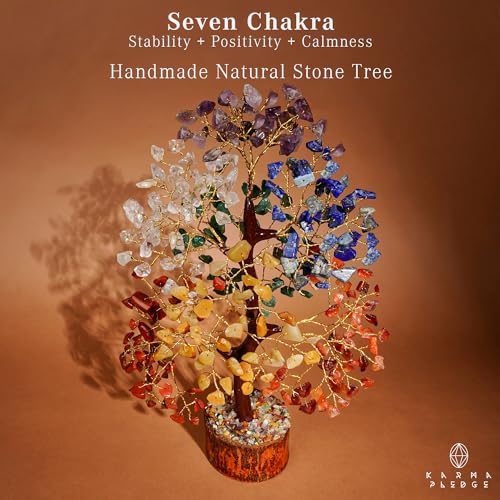 Handmade Crystal Tree of Life with 7 Chakra Therapeutic Crystals – Very best for Residence, Workplace, and Residing Room Decor, Selling Optimistic Vitality, Abundance, and Good Luck for Birthdays