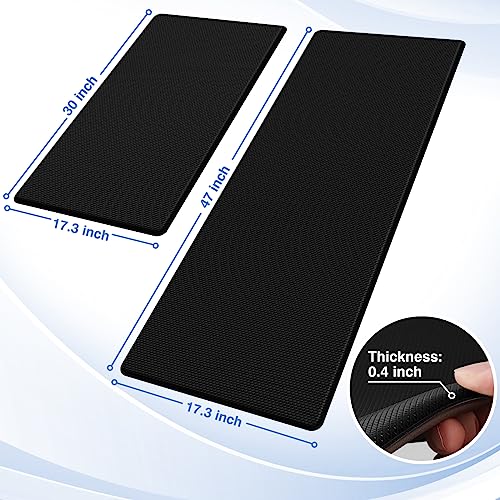 StepRite Kitchen Mat Set, 2-Piece Cushioned Anti-Fatigue Rugs for Kitchen Flooring, Non-Slip Standing Desk Mats, Waterproof Kitchen Rug Duo